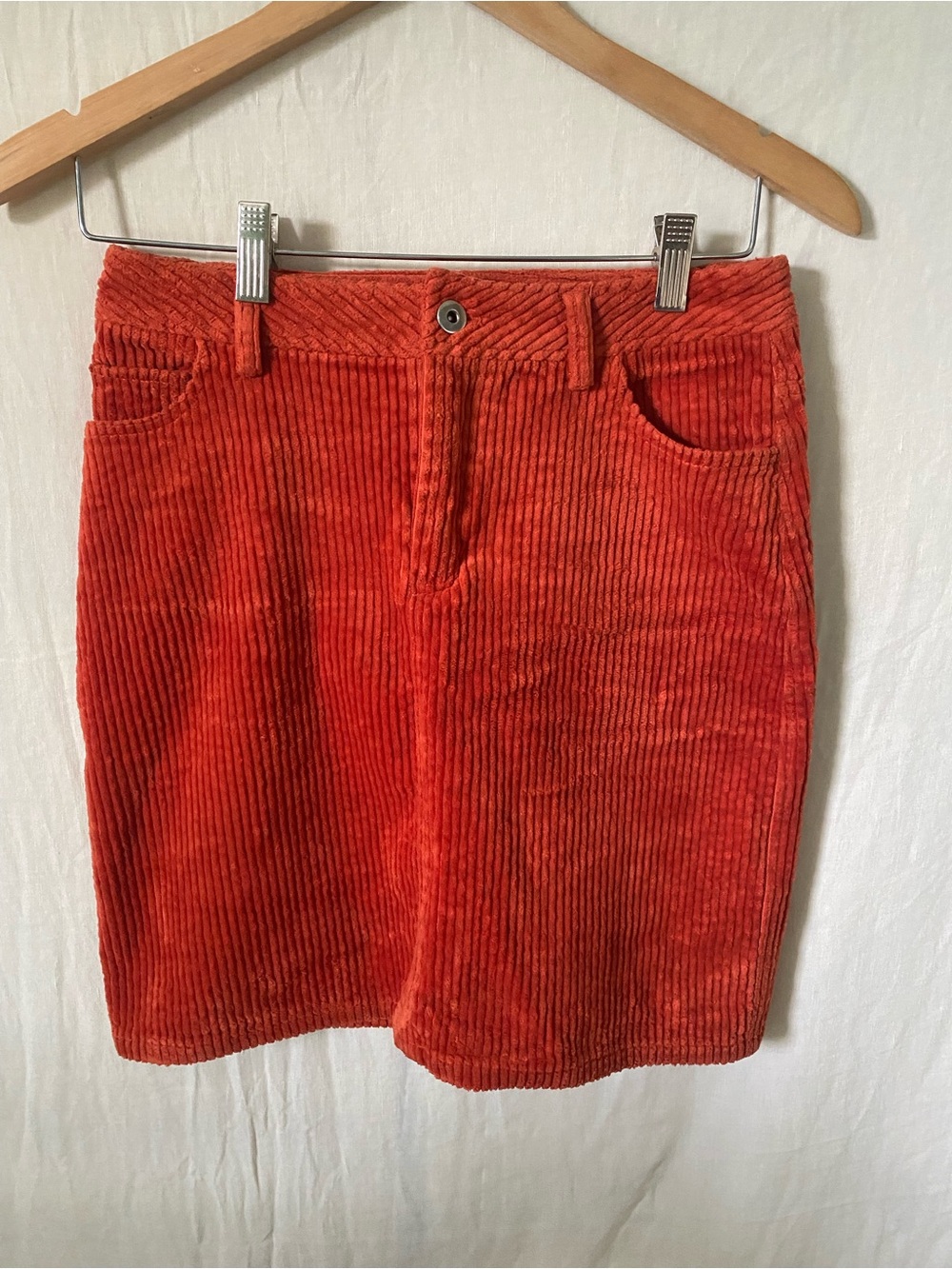 Soaked in Luxury - Nordstrom - Women's Corduroy Mini Skirt in Bright Orange / M